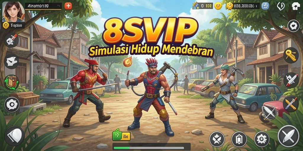 Screenshot gameplay 8SVIP yang menampilkan interaksi karakter dan lingkungan.