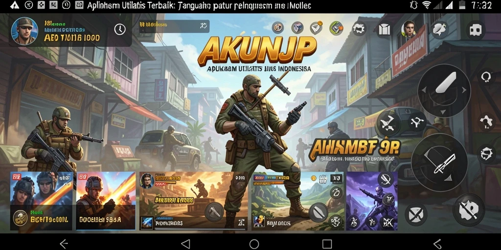 Tampilan antarmuka AKUNJP dengan fitur utilitas yang menarik.