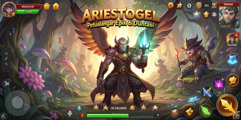 Tampilan seru dari gameplay ARPG dalam ARIESTOGEL.