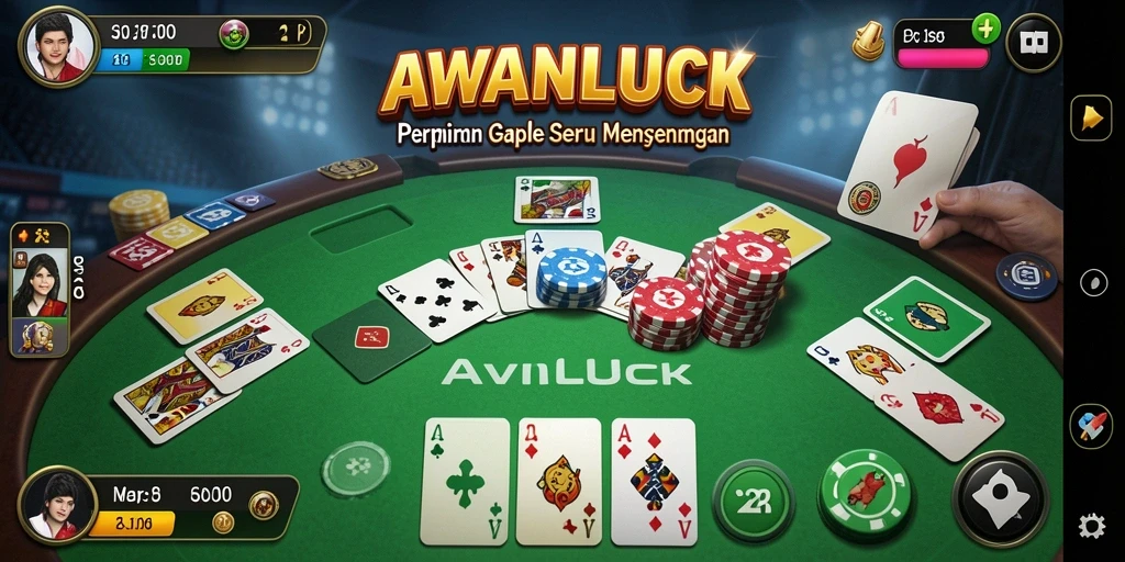 Tampilan menarik dari gameplay Gaple di AWANLUCK.