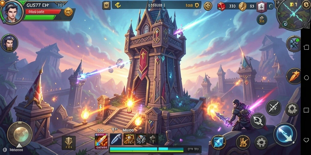Gameplay mendebarkan dengan menara dan strategi pertahanan.