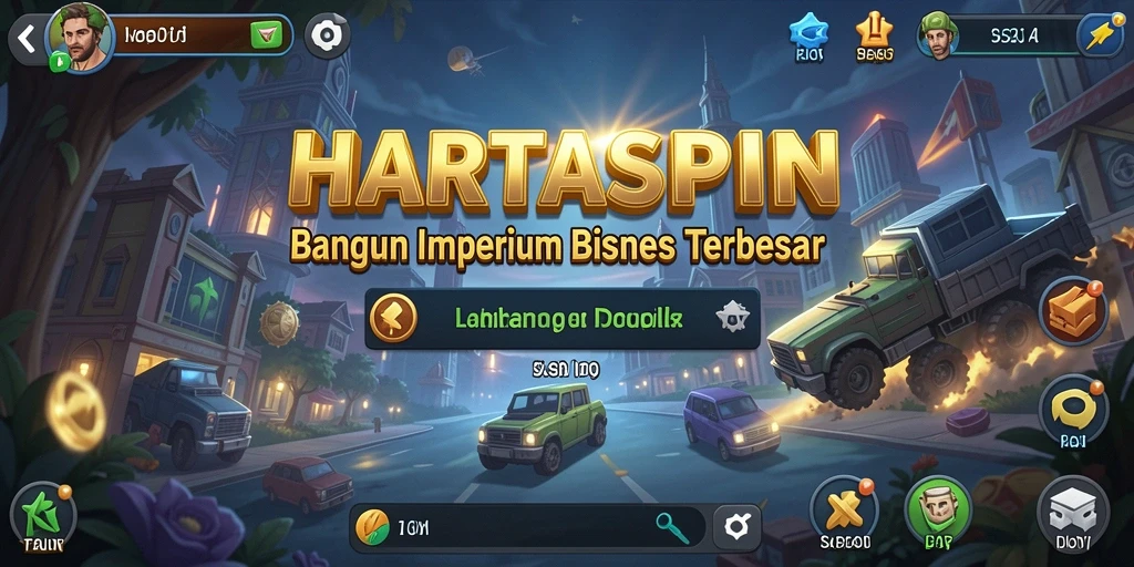 Gameplay menarik HARTASPIN dengan manajemen bisnis yang kompleks.