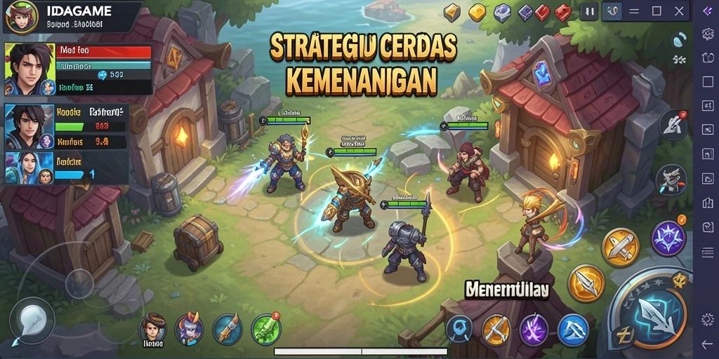 Screenshot menampilkan seru dan menantangnya gameplay strategi IDAGAME.