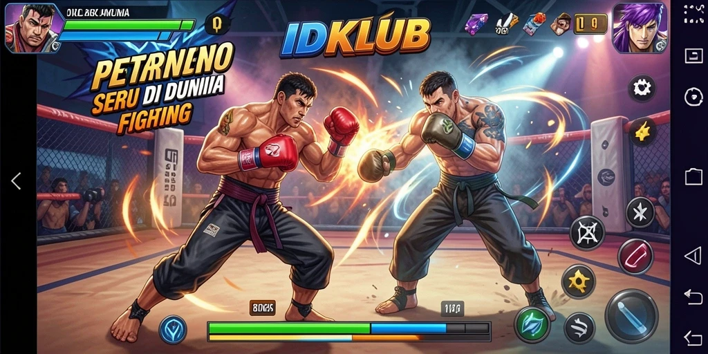 Tampilan menegangkan dari gameplay Fighting di IDKLUB.