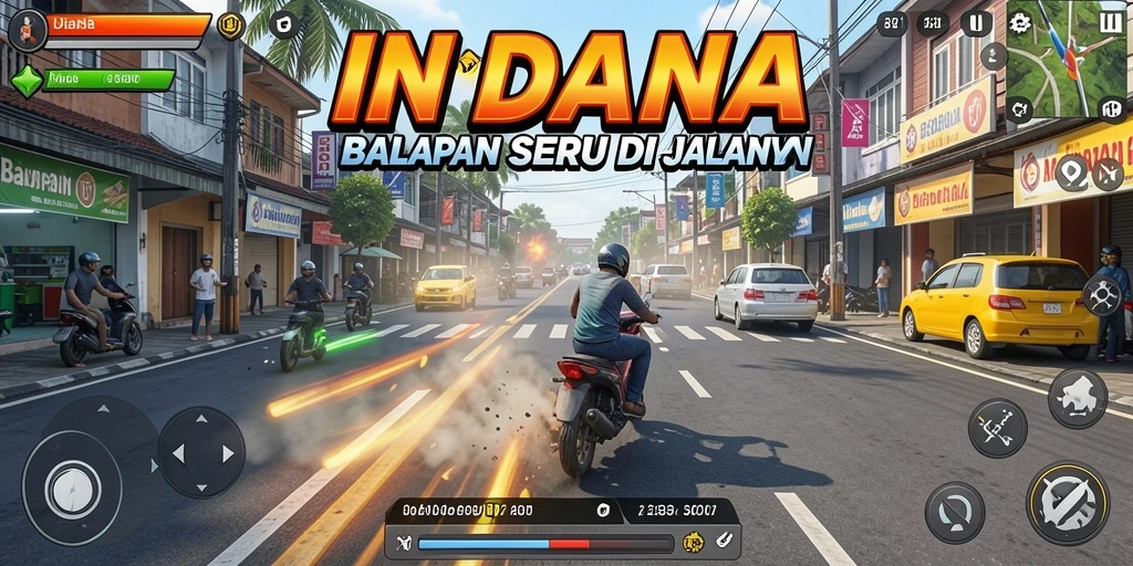 Tampilan seru dari gameplay balapan di INDAAA.