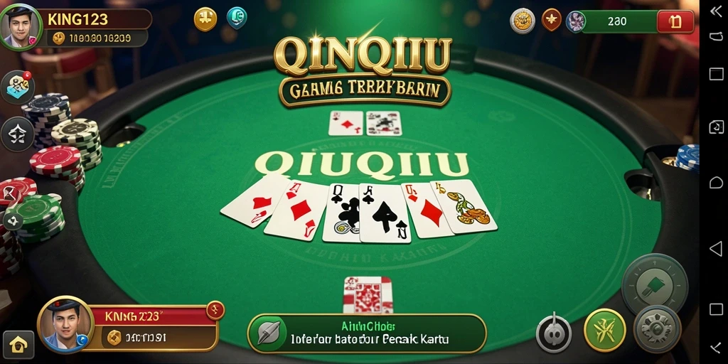 Tangkapan layar KING123 menunjukkan aksi seru permainan QiuQiu.