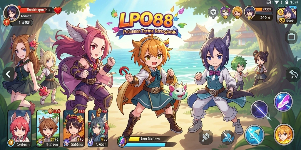 Screenshot gameplay LPO88 yang menampilkan karakter Anime beraksi.