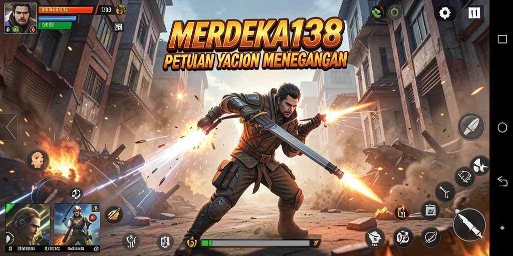 Screenshot MERDEKA138 menampilkan aksi seru dalam pertempuran.