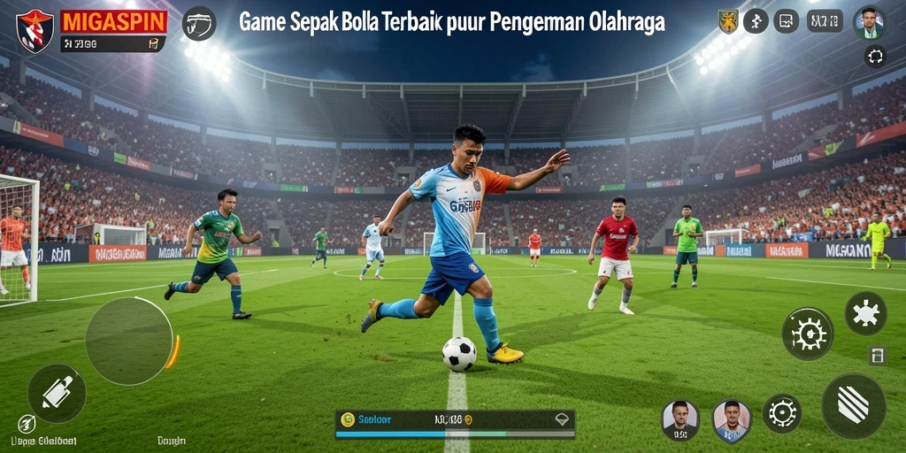 Tangkapan layar MIGASPIN menampilkan aksi seru dari pertandingan sepak bola.