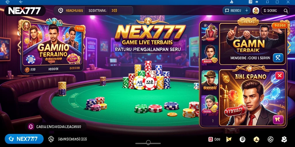 Screenshot gameplay NEX777 yang menampilkan aksi Live Casino yang mendebarkan.