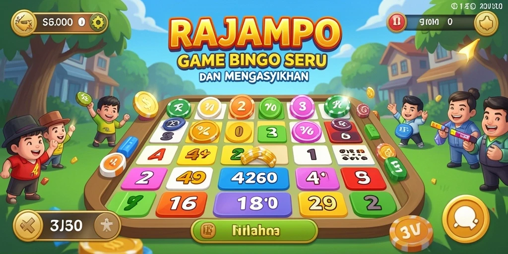Tampilan gameplay seru di RAJAMPO dengan efek visual menarik.