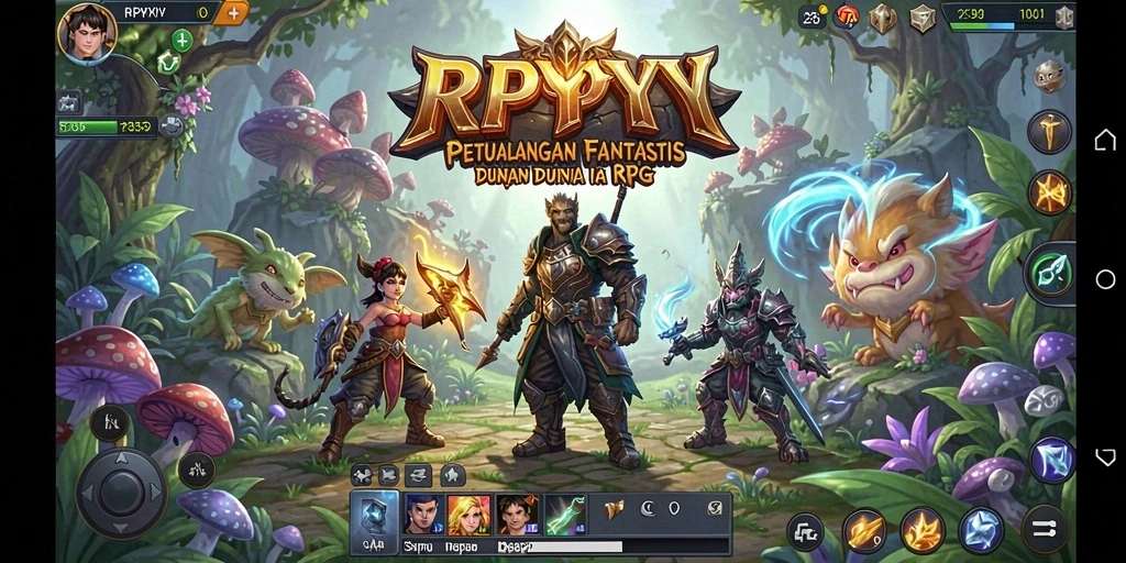 Tangkapan layar gameplay RPYYY menampilkan pertarungan epik di dunia RPG.