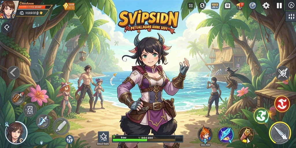 Tampilan permainan dengan karakter Anime yang dinamis dan menarik.