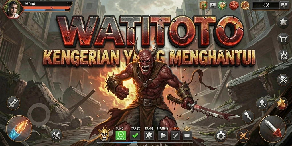 Tampilan gameplay menegangkan WATITOTO dengan suasana gelap.